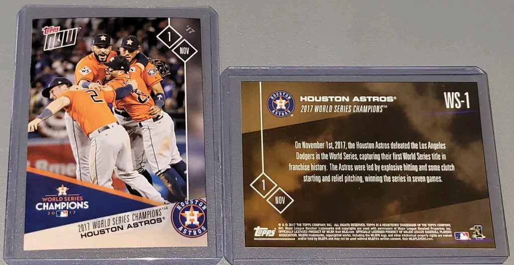 2017 Topps Now #WS-1 Bregman Altuve Correa Astros Win World Series Print Run-2433
